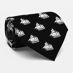 Clipper Ships On Black Tie