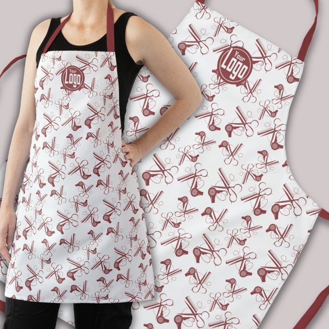Clippers Comb Blower Pattern Logo Hair Salon Apron (Clippers Comb Blower Pattern Logo Hair Salon Apron)
