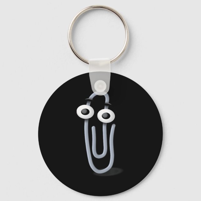 Clippy Paper Clip Funny Meme Page Note  Key Ring (Front)