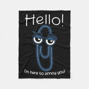 Clippy Paper Clip Funny Meme Page Note Sarcastic  Fleece Blanket