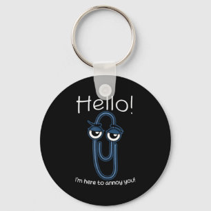 Clippy Paper Clip Funny Meme Page Note Sarcastic  Key Ring