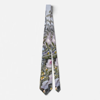Clitoria Plant Watercolor, Dad Tie