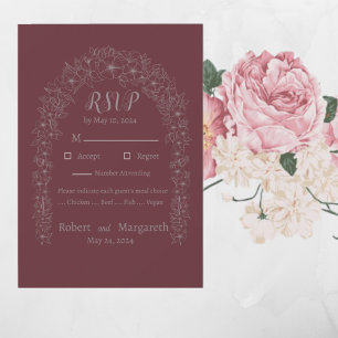 Cllassic Red Flower Wedding Gate Response Card