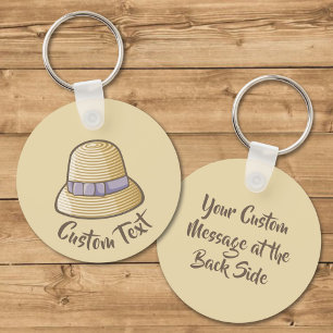 Cloche Hat Beige Key Ring