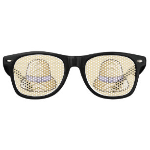 Cloche Hat Beige Retro Sunglasses