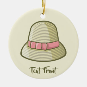 Cloche Hat Yellow Ceramic Tree Decoration