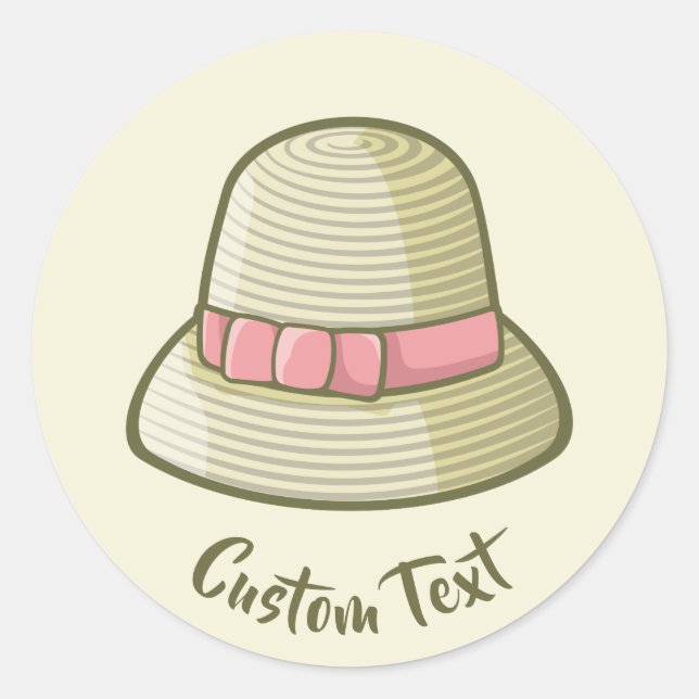Cloche Hat Yellow Classic Round Sticker (Front)