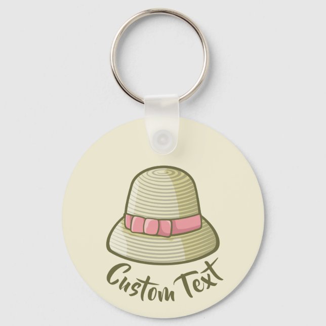 Cloche Hat Yellow Key Ring (Front)