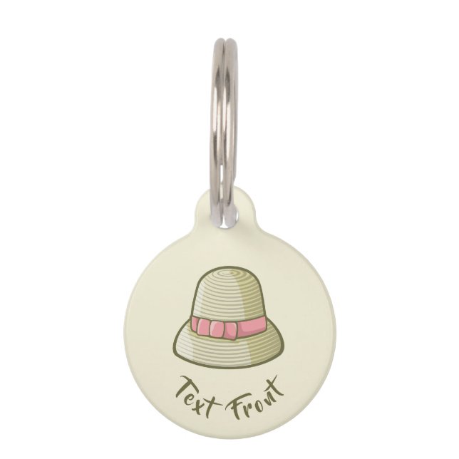Cloche Hat Yellow Pet Tag (Front)