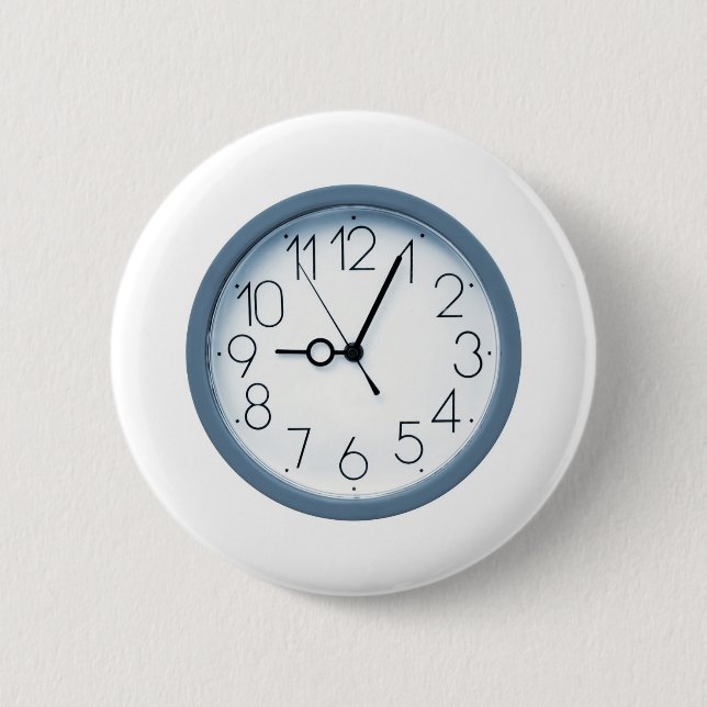 Clock 6 Cm Round Badge (Front)
