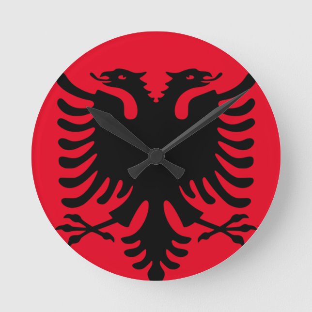 Clock Albanian Double Headed Eagle red and black (Front)