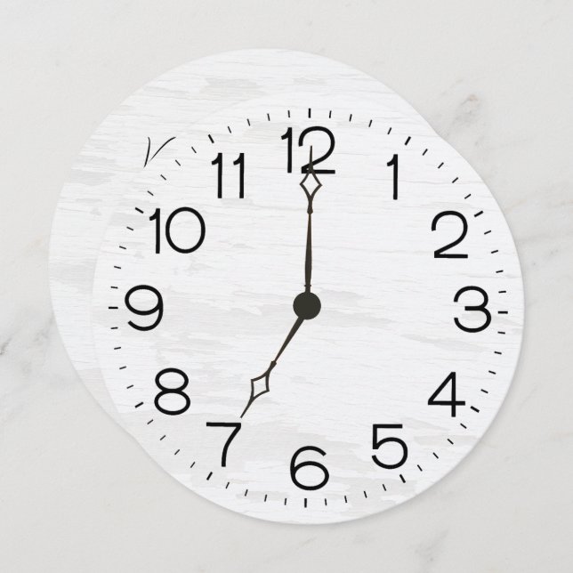 Clock Birthday Party On Whitewashed Wood (Front/Back)