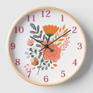 Clock - Boho Flowers
