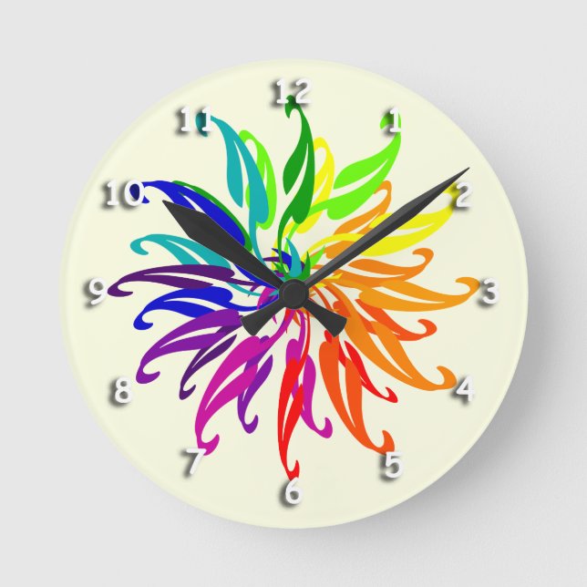 Clock - Colour Wheel Leaves (Front)