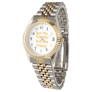 Clock dial silver and gold two toned vision watch