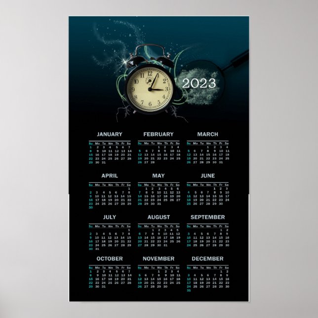 Clock elegant Calendar 2023 as Poster (Front)