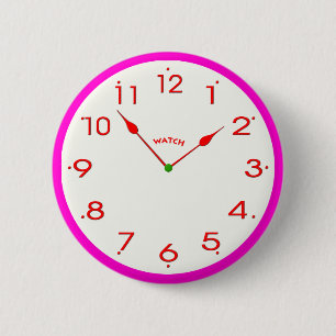 clock face_02 6 cm round badge