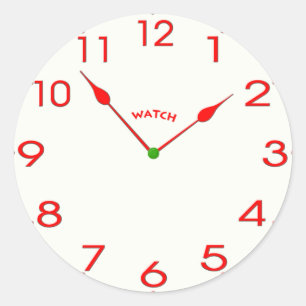 clock face_02 classic round sticker