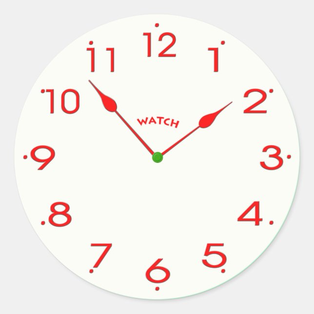 clock face_02 classic round sticker (Front)