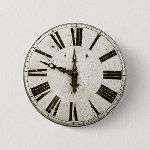 Clock Face 6 Cm Round Badge