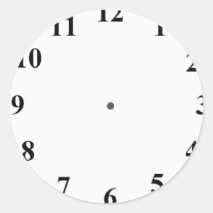 Clock Face Classic Round Sticker