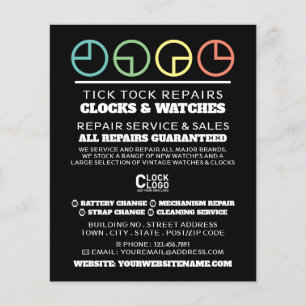 Clock Face Icons, Horologist Advertising Flyer