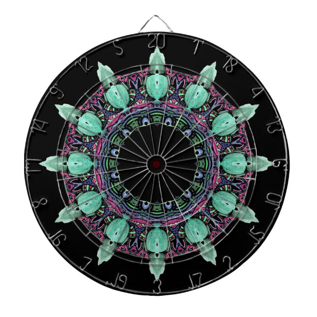clock face kaleidoscope fractal ART I Dartboard (Front)