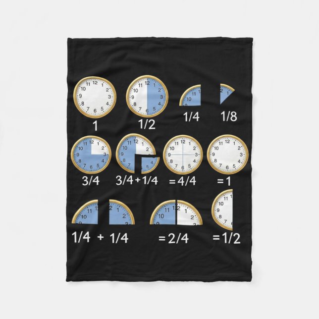 Clock Face Math Fraction Ck To School Teacher Stud Fleece Blanket (Front)
