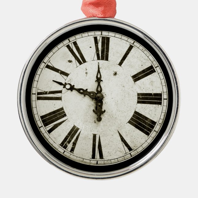 Clock Face Metal Tree Decoration (Front)