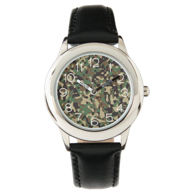 Clock Face On Camo Watch (Front)