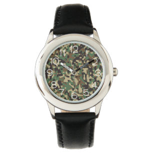 Clock Face On Camo Watch