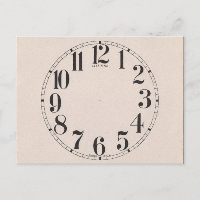 CLOCK FACE POSTCARD (Front)