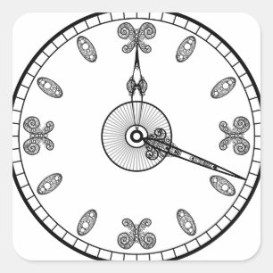 Clock Face Square Sticker