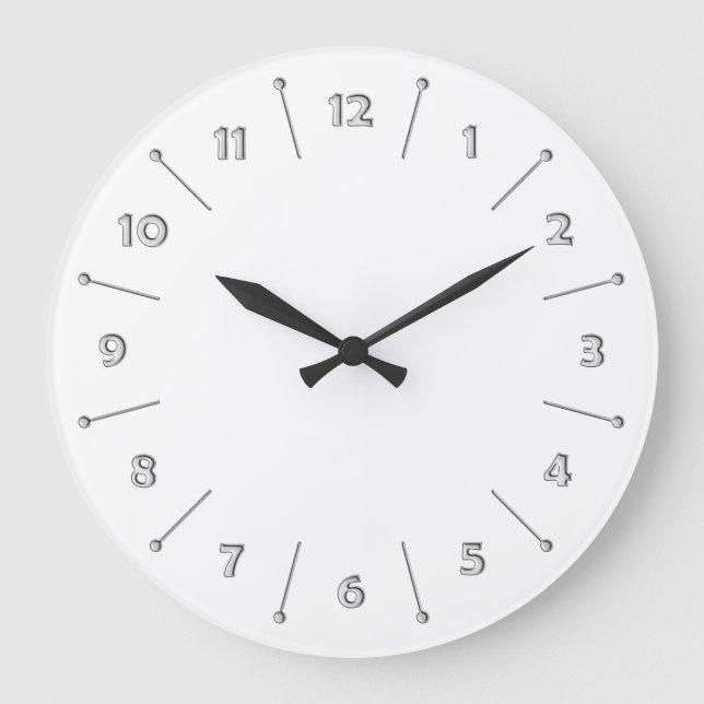 Clock Face Stripes & Numbers - white stamp (Front)