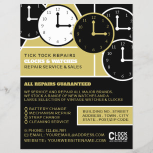 Clock Faces, Horologist Advertising Flyer