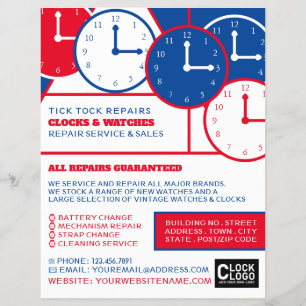 Clock Faces, Horologist Advertising Flyer
