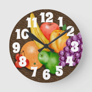 Clock featuring fruit