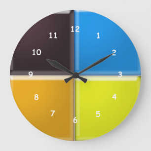 Clock - Four Coloured Squares