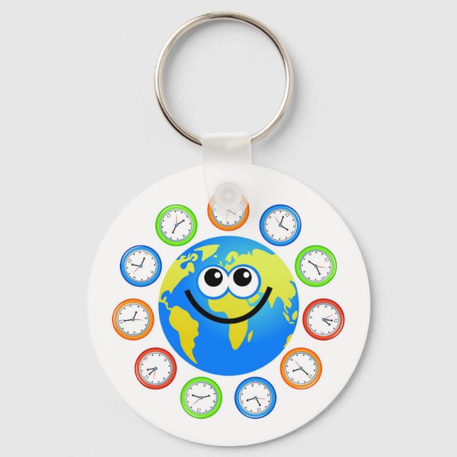 Clock Globe Key Ring (Front)
