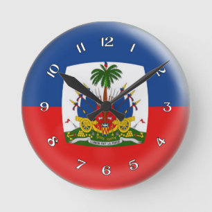 Clock Haiti Haitian flag Bubble Design