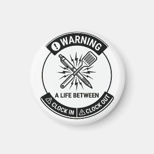 Clock In Clock Out Emblem Magnet