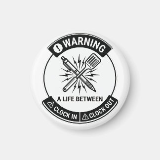 Clock In Clock Out Emblem Magnet