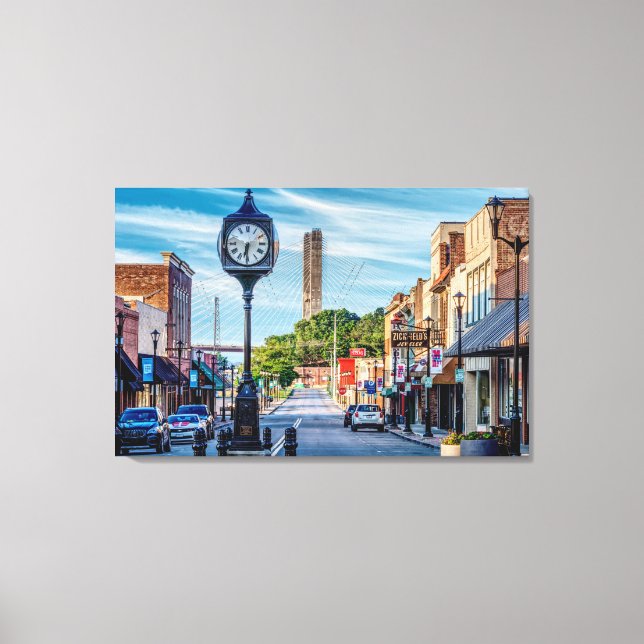 Clock In Downtown Cape Girardeau Canvas Print (Front)