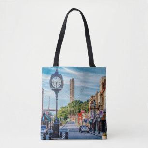 Clock In Downtown Cape Girardeau Tote Bag