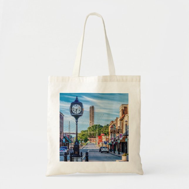 Clock In Downtown Cape Girardeau Tote Bag (Front)