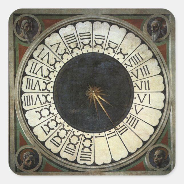 Clock in the Duomo by Paolo Uccello Square Sticker (Front)