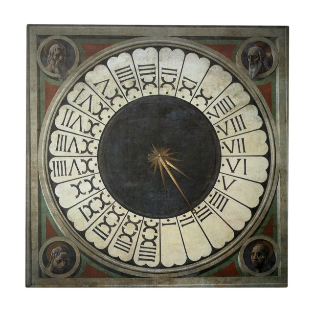Clock in the Duomo by Paolo Uccello Tile (Front)