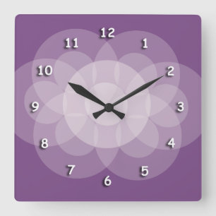Clock - Intersecting Circles in Purple