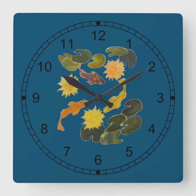 Clock - Koi Among Lily Pads (Front)