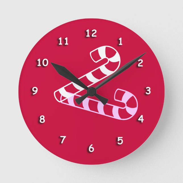 Clock - Large Candy Cane with Shadow (Front)